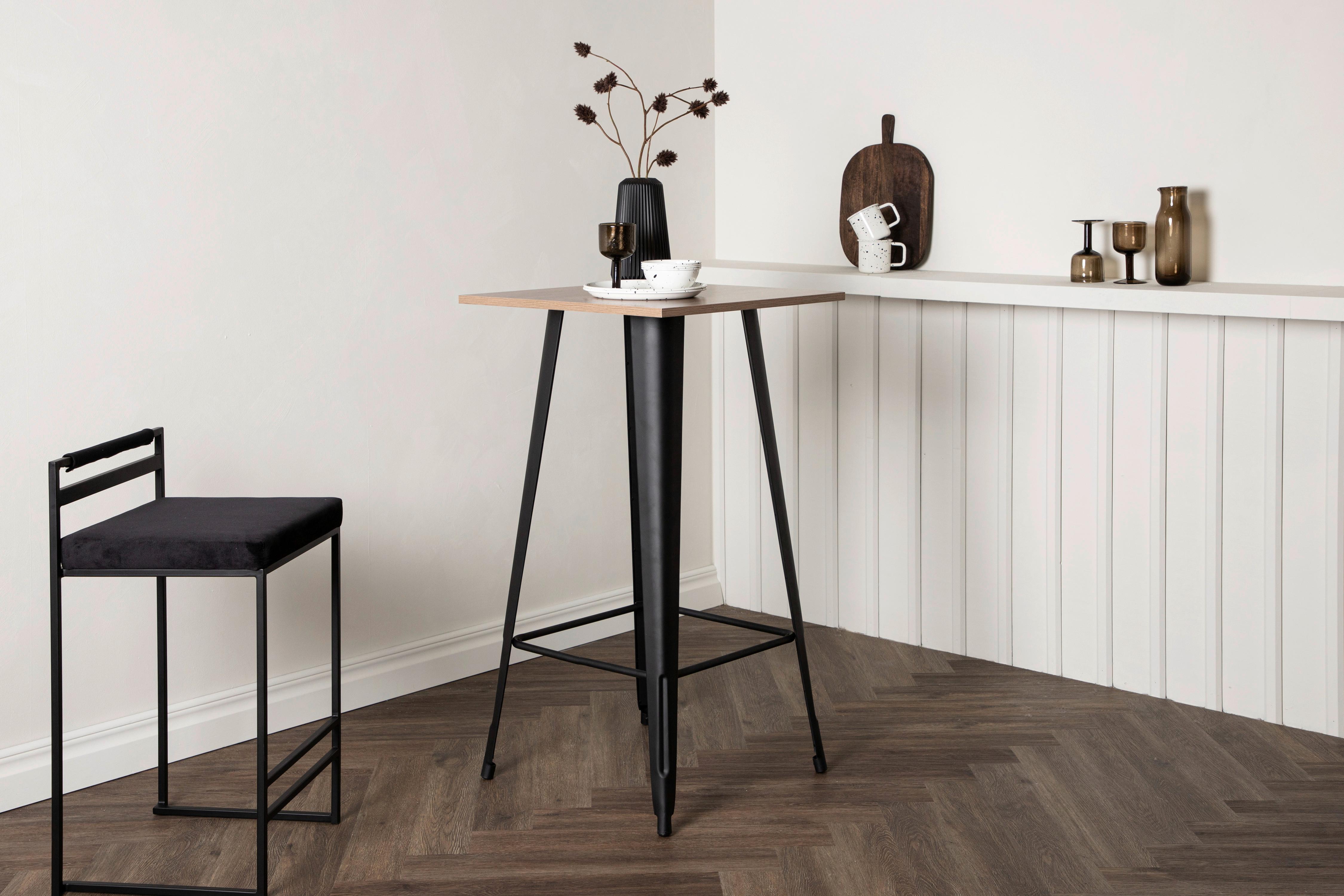 Barhocker Tempe - Beige/Schwarz, Design, Holzwerkstoff/Metall (60/105/60cm) - Livetastic
