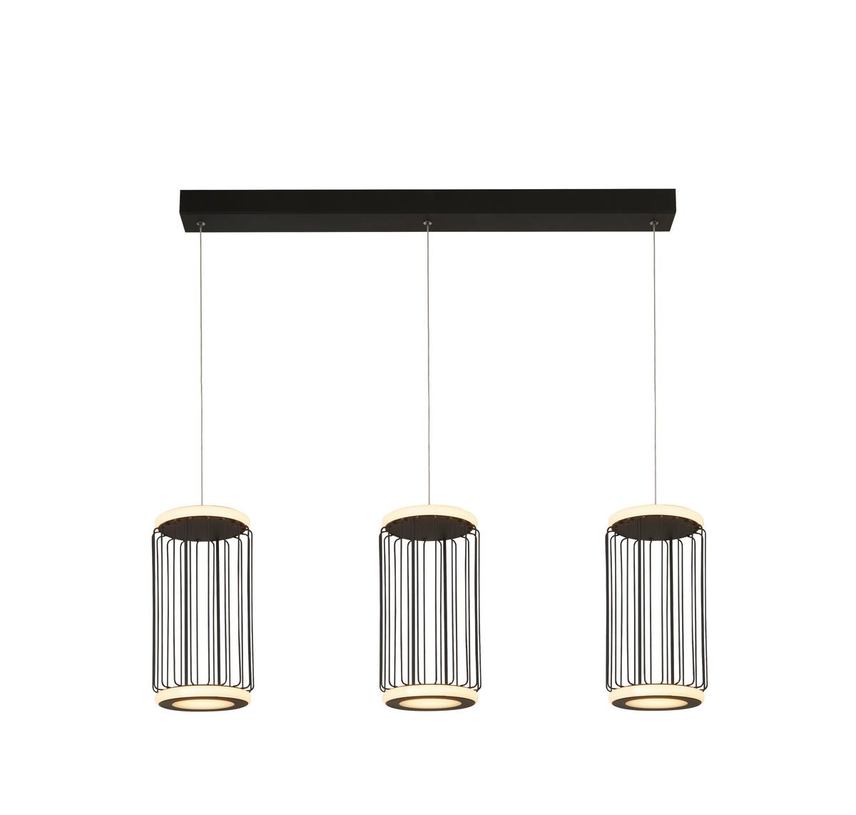 Led Függőlámpa 54212-3bk Circolo - fekete/fehér, Design, műanyag/fém (90/16/150cm) - Searchlight