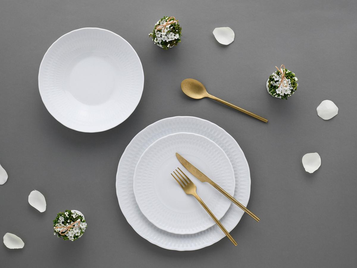 Tafelservice Keramik 4 Personen Geschirr Set Weiß - Weiß, Trend, Keramik (36,5/36,5/34,5cm) - Creatable
