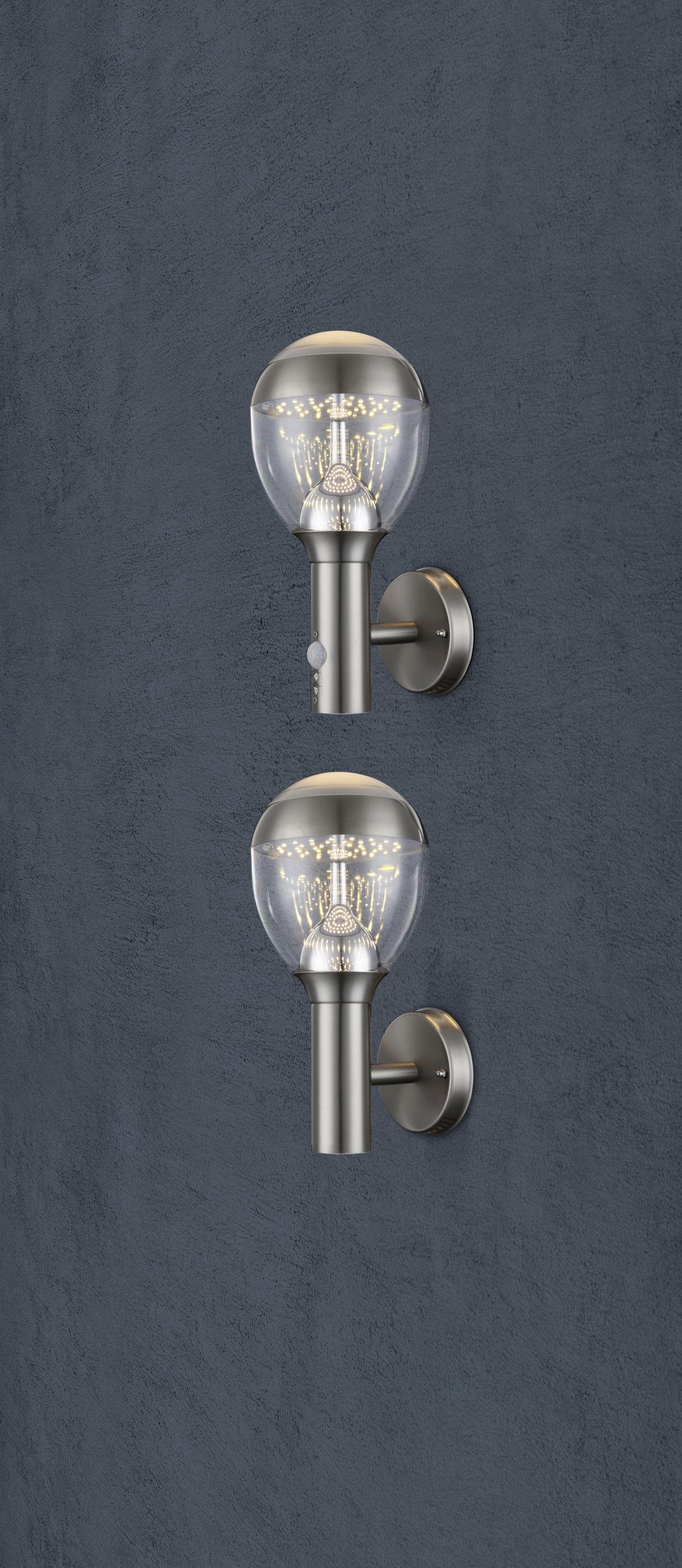 Led Außenleuchte Callisto 11 Watt Edelstahl - Klar/Silberfarben, Basics, Kunststoff/Metall (15/17,3/31,7cm) - Globo