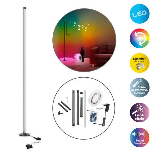 LED-Stehlampe dimmbar Schwarz Licht- und Soundeffekten - Schwarz, Design (150 cm cm) - Näve
