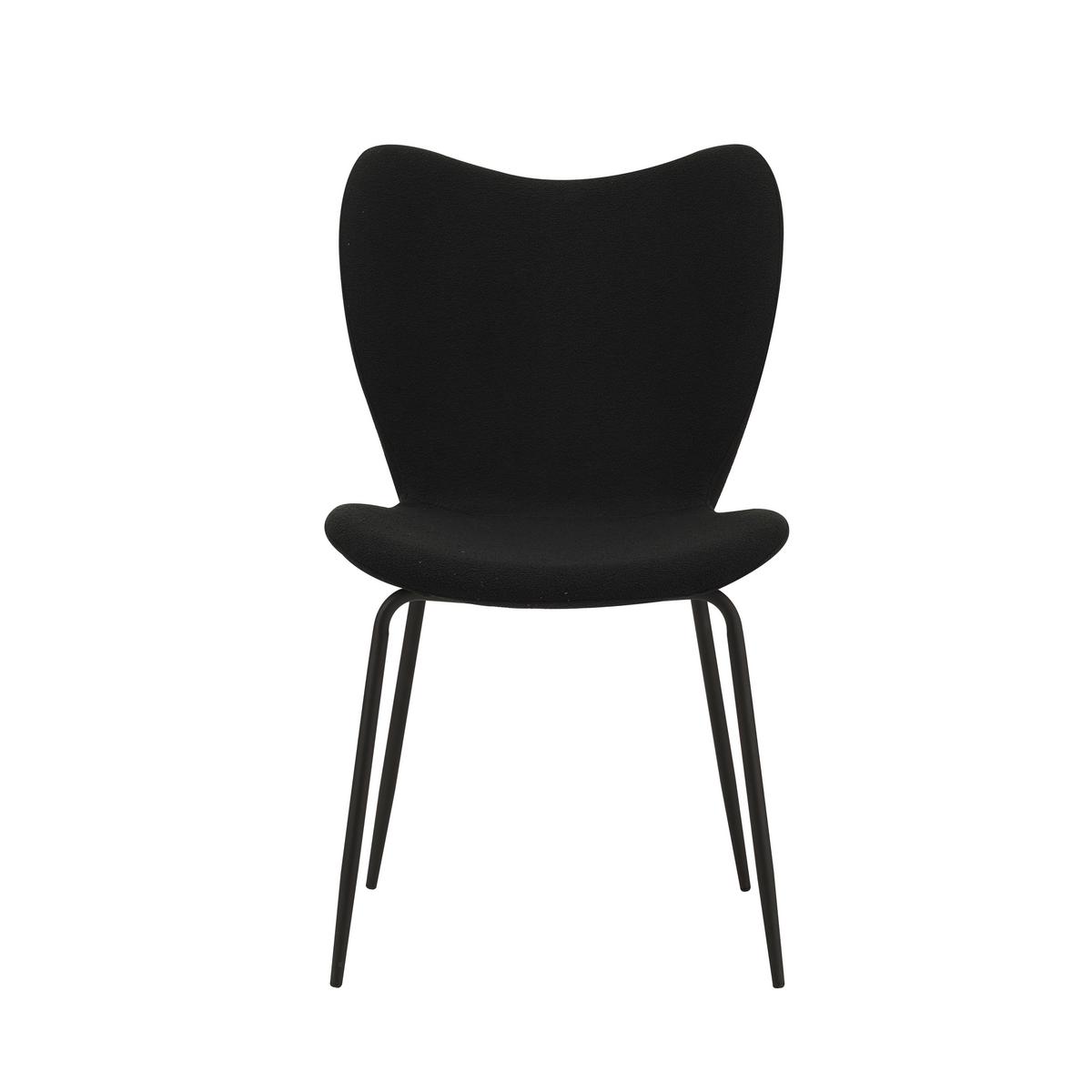 Stuhl-Set Caen Schwarz B: 50 cm - Schwarz, MODERN, Textil/Metall (50/88,5/42cm) - MID.YOU