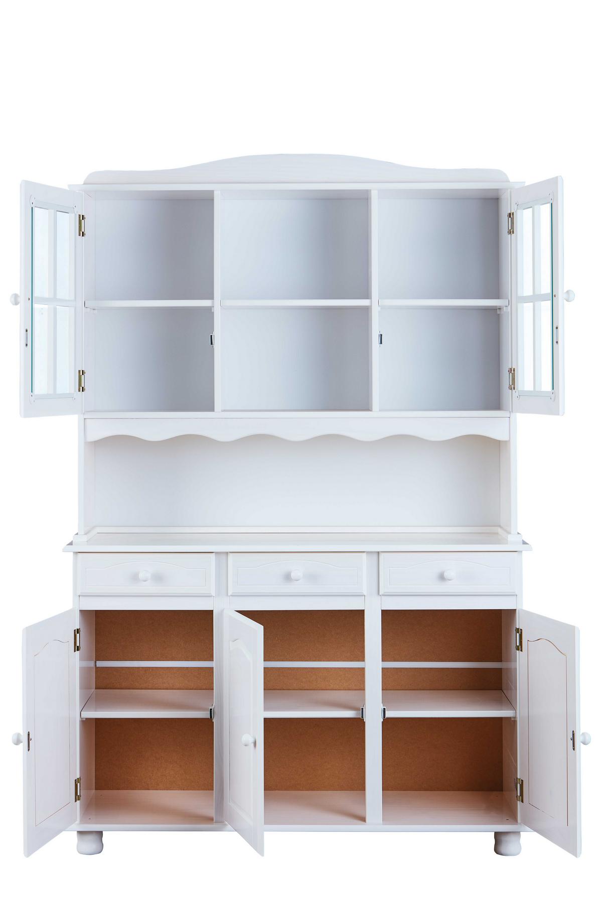 Kredenc SIENA 130 cm bílá - bílá, Lifestyle, dřevo (130/198/43cm) - MID.YOU