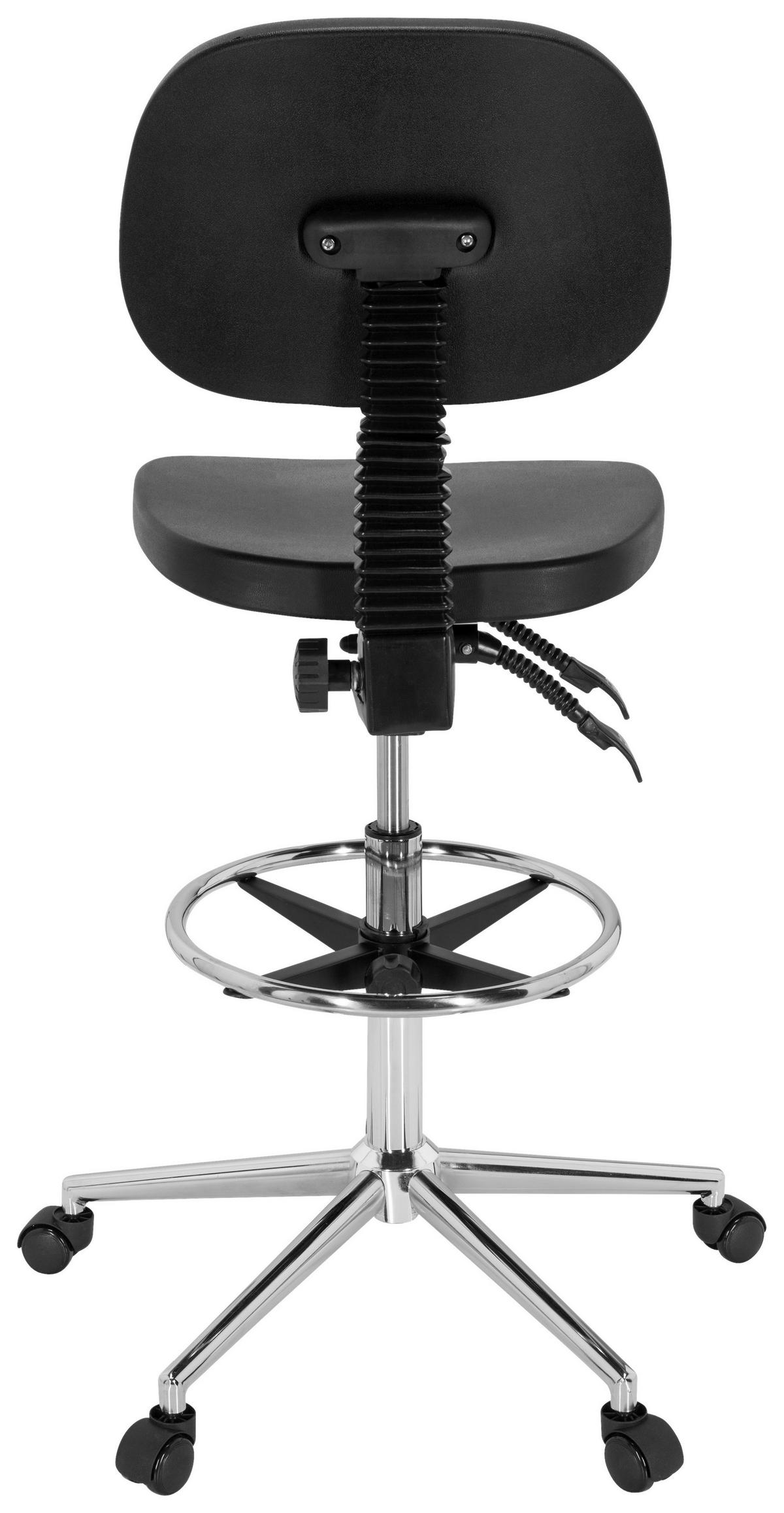 Bürohocker Top Work 24 I Schwarz Bis 100 Kg - Silberfarben/Schwarz, Basics, Kunststoff/Metall (44/91/50cm) - MID.YOU