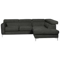Ecksofa Sammy Anthrazit - Chromfarben/Anthrazit, Design, Textil (242/207cm) - Livetastic
