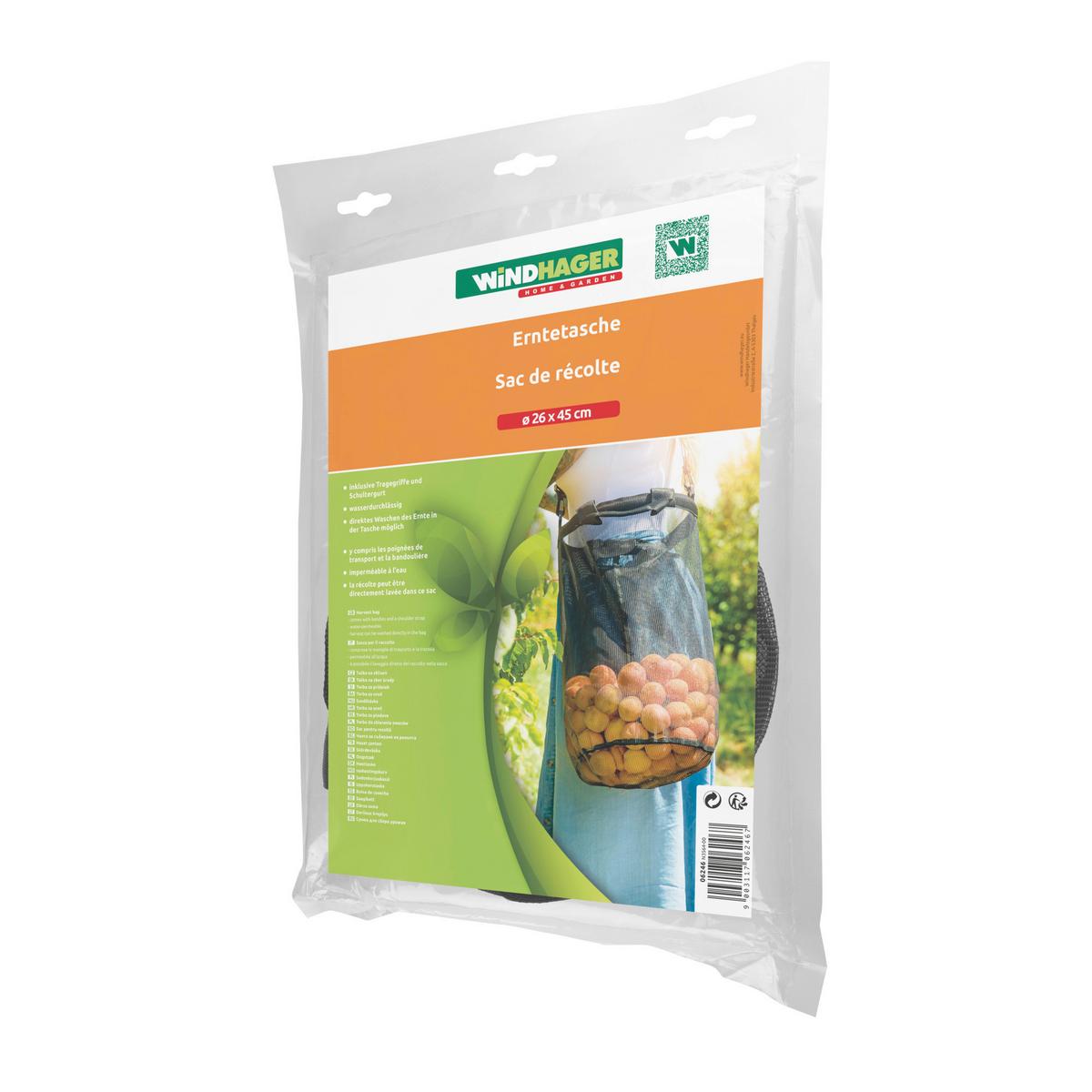 Pflanztasche Erntetasche Kunststoff Schwarz - Schwarz, Basics, Kunststoff (26/45cm)