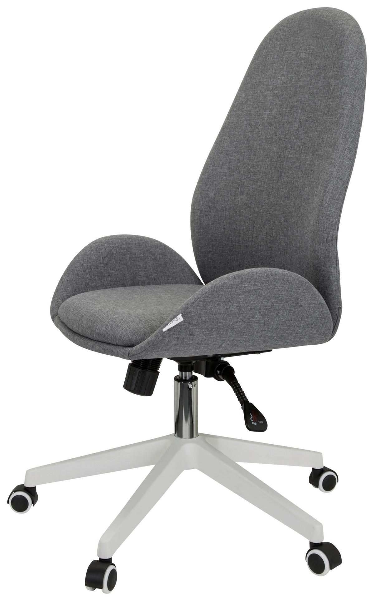 Drehstuhl Avea I - Weiß/Grau, Basics, Kunststoff/Textil (56/104-112/58cm) - MID.YOU