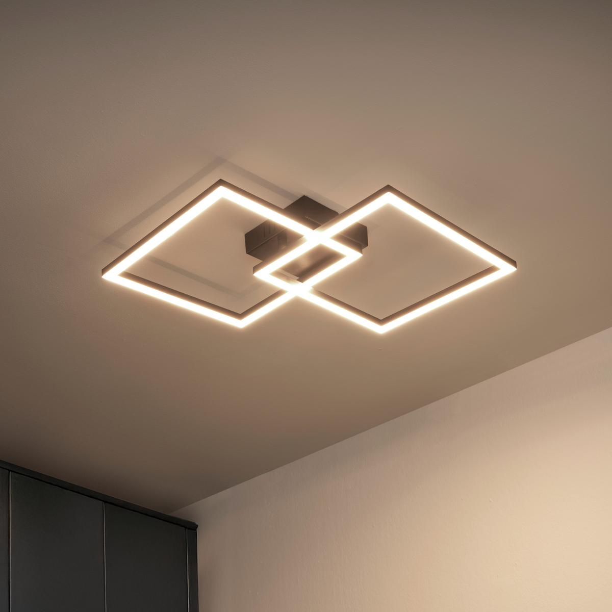 STROPNÍ LED SVÍTIDLO CORVIN -BASED- - černá/opál, Moderní, plast (55,8/39,5/6,7cm) - Based