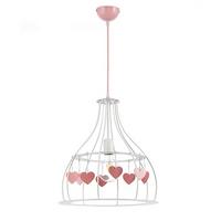 Kinderhängeleuchte 4929/s - Pink/Weiß, Basics, Textil/Metall (40/106cm)