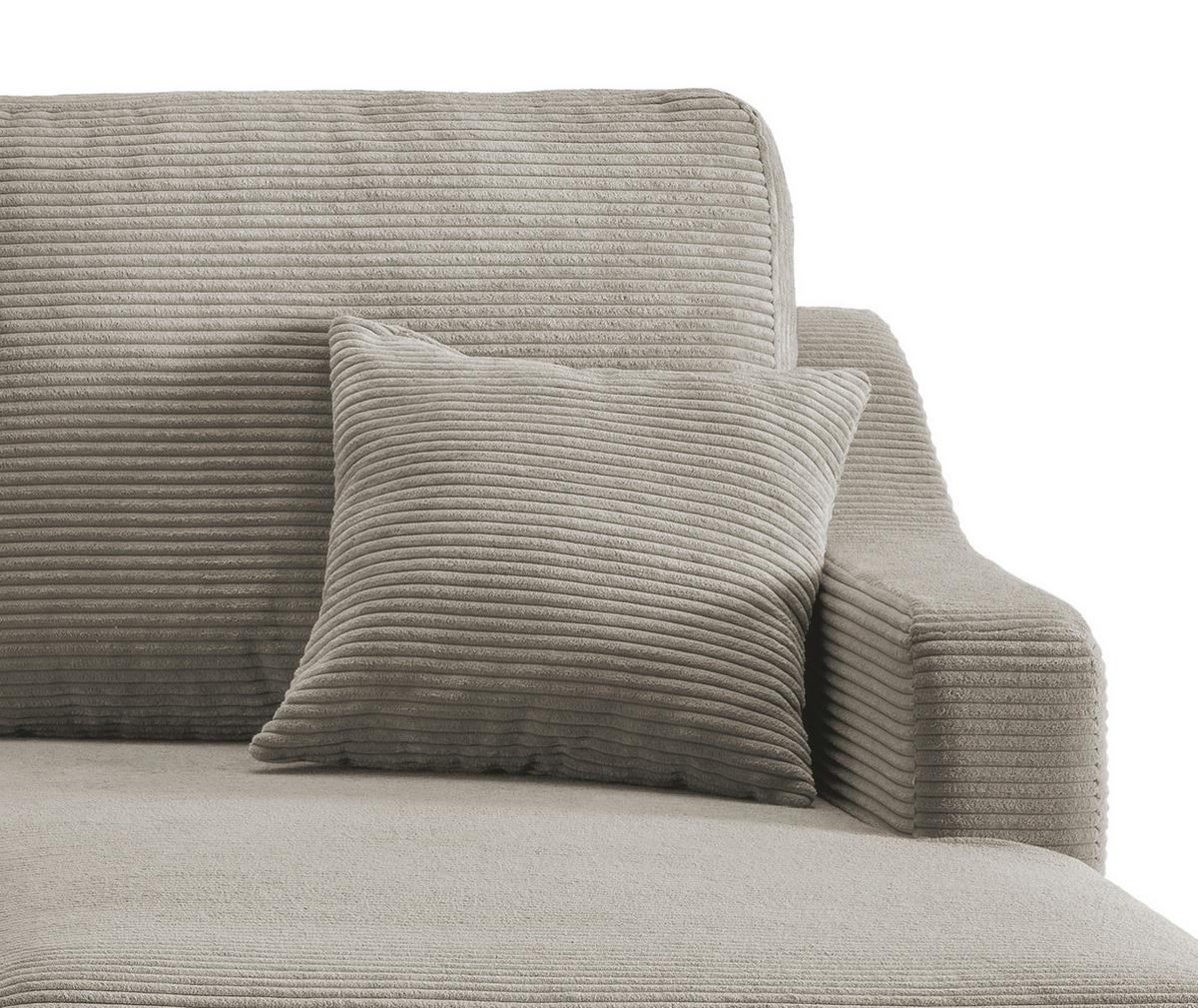 Ecksofa mit Schlaffunktion & Bettkasten Valentina Graubraun - Graubraun/Naturfarben, Design, Textil (228/150cm) - P & B