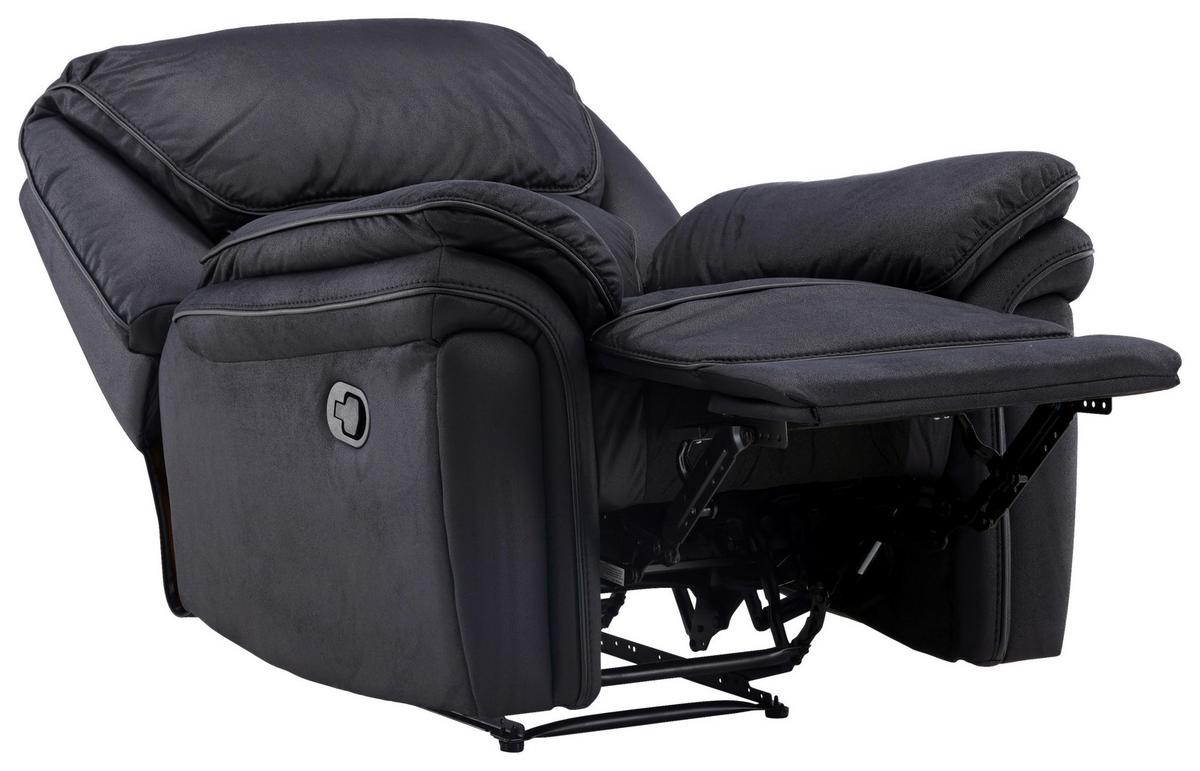 Fernsehsessel Saranda - Schwarz, Design, Kunststoff/Textil (104/103/99cm) - Livetastic