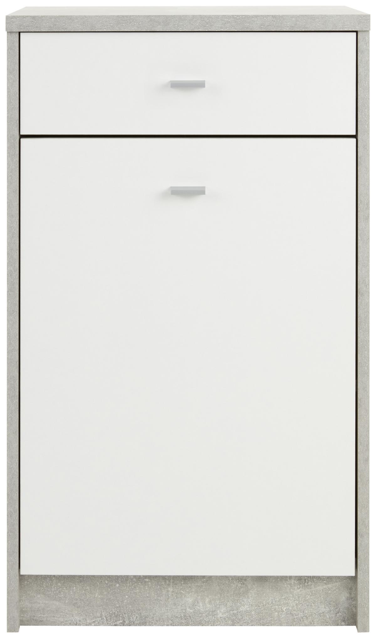 Kommode B: 50 Cm 4-you New Beton Optik/weiß - Weiß/Grau, MODERN, Holzwerkstoff (50/85,4/34,6cm)