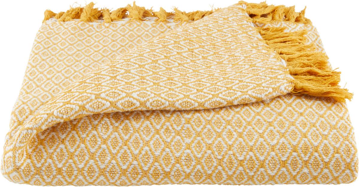 Tagesdecke Ines 140x210 cm Senf, Baumwolle - Gelb, ROMANTIK / LANDHAUS, Textil (140/210cm) - James Wood