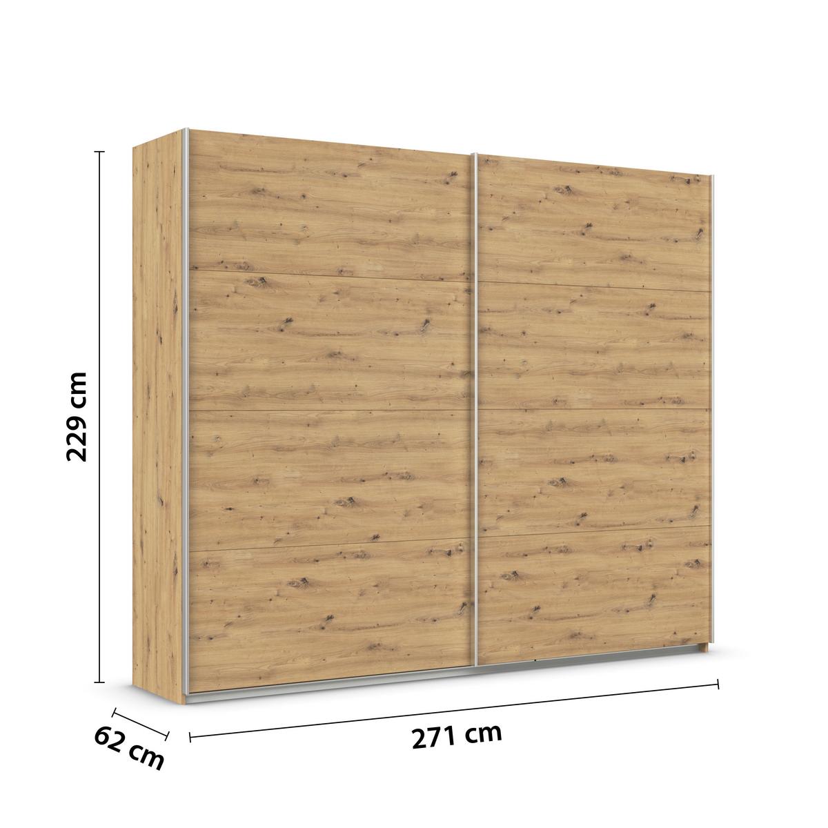 Tolóajtós Szekrény Fekdkirch 271/229 Cm - Artisan tölgy, Modern, faalapú anyag (271/229/62cm)