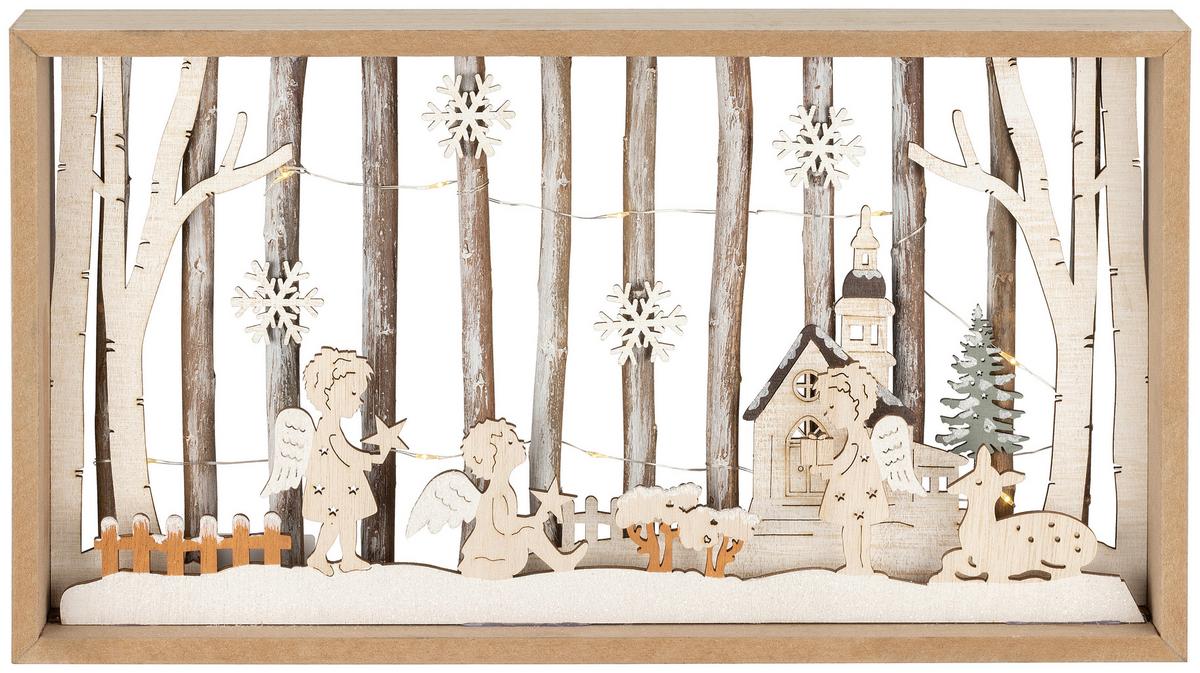Holzbild Julius - Braun/Weiß, KONVENTIONELL, Holz (40/4/22cm) - Luca Bessoni