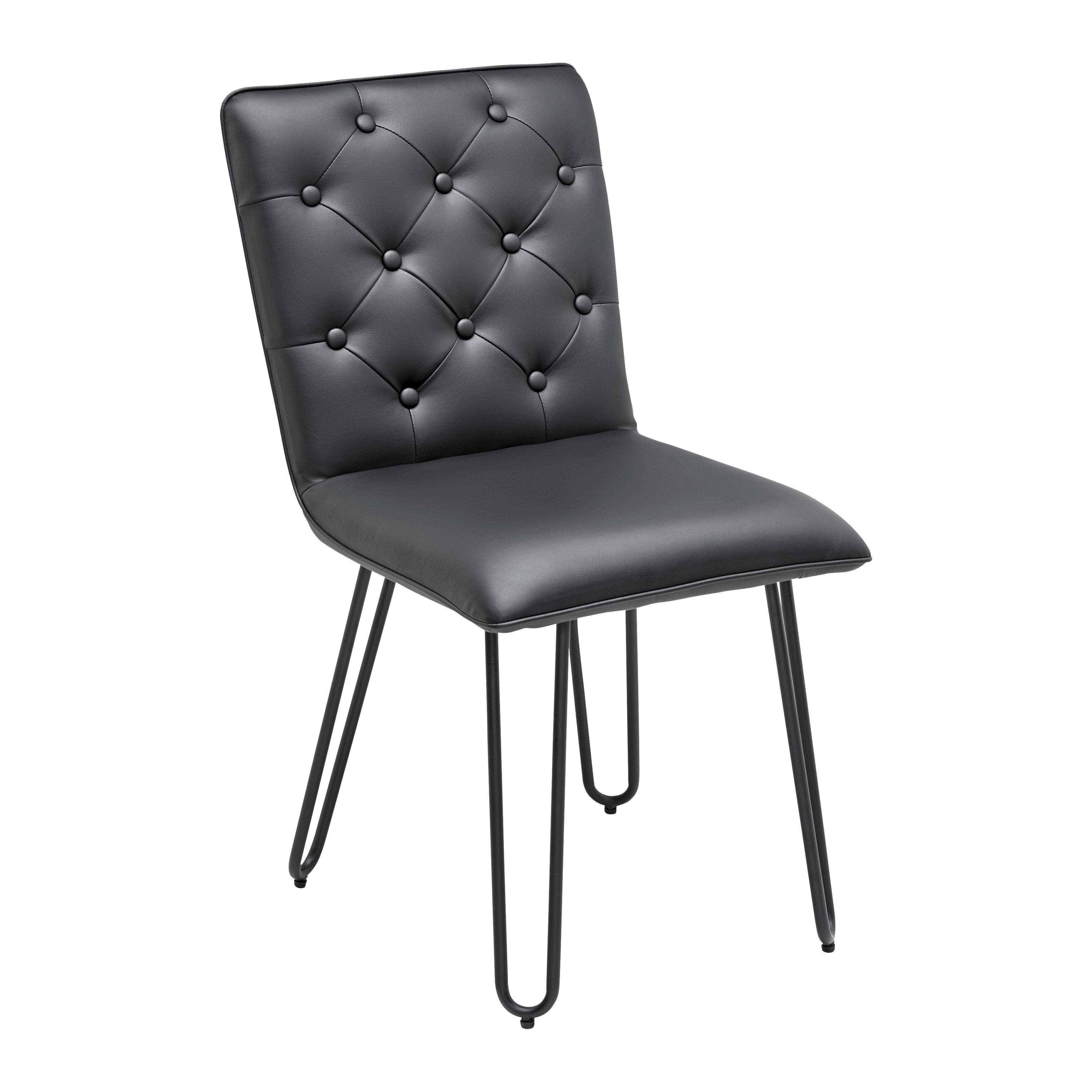 Židle Ivie - černá koženka - černá, Moderní, kov/dřevo (43/86/62cm) - P & B