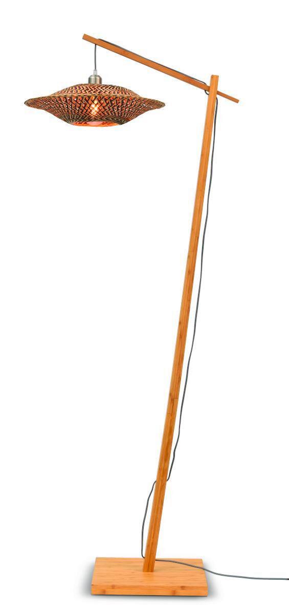 Stehleuchte Bali/f/ad/n/4412/bn - Schwarz/Naturfarben, Trend, Holz (44/176cm) - Good & Mojo