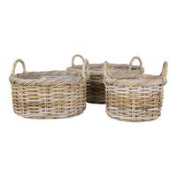 Korbset Kuta Hellbraun B: 50 Cm - Hellbraun/Klar, Basics, Holz/Kunststoff (50/28/50cm)