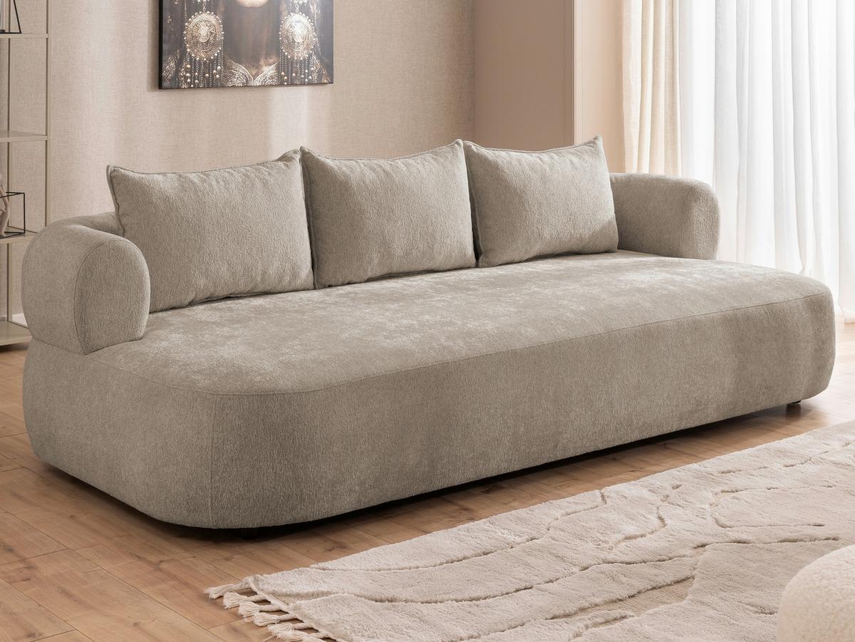 Bigsofa Ferro Hellbraun B: 240 cm - Hellbraun/Schwarz, Design, Textil (240/76/122cm) - Livetastic