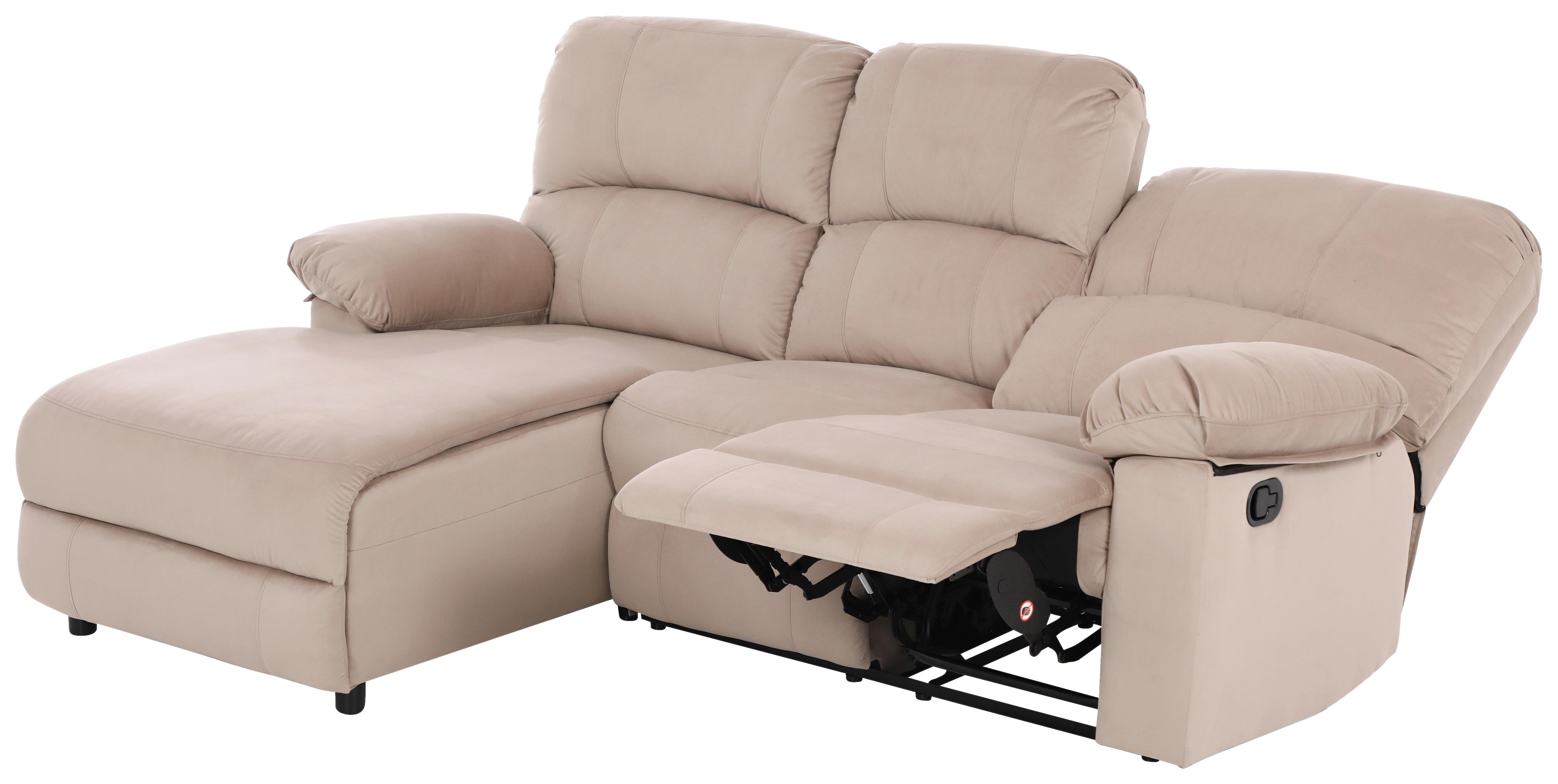 Ecksofa Boston - Beige/Schwarz, Basics, Textil/Metall (159/216cm) - P & B