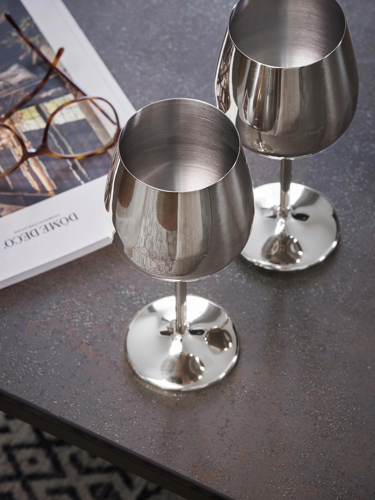 Weingläser Echtwerk Edelstahl, Je 500ml - Edelstahlfarben, Basics, Metall (9,3/4,5/21cm) - Echtwerk