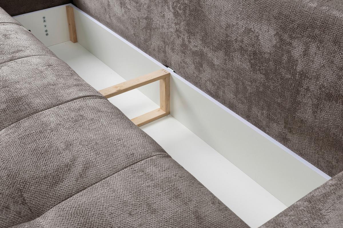 Schlafsofa Elma Taupe B: 280cm - Taupe/Schwarz, KONVENTIONELL, Holz/Holzwerkstoff (280/73-93/107cm) - MID.YOU
