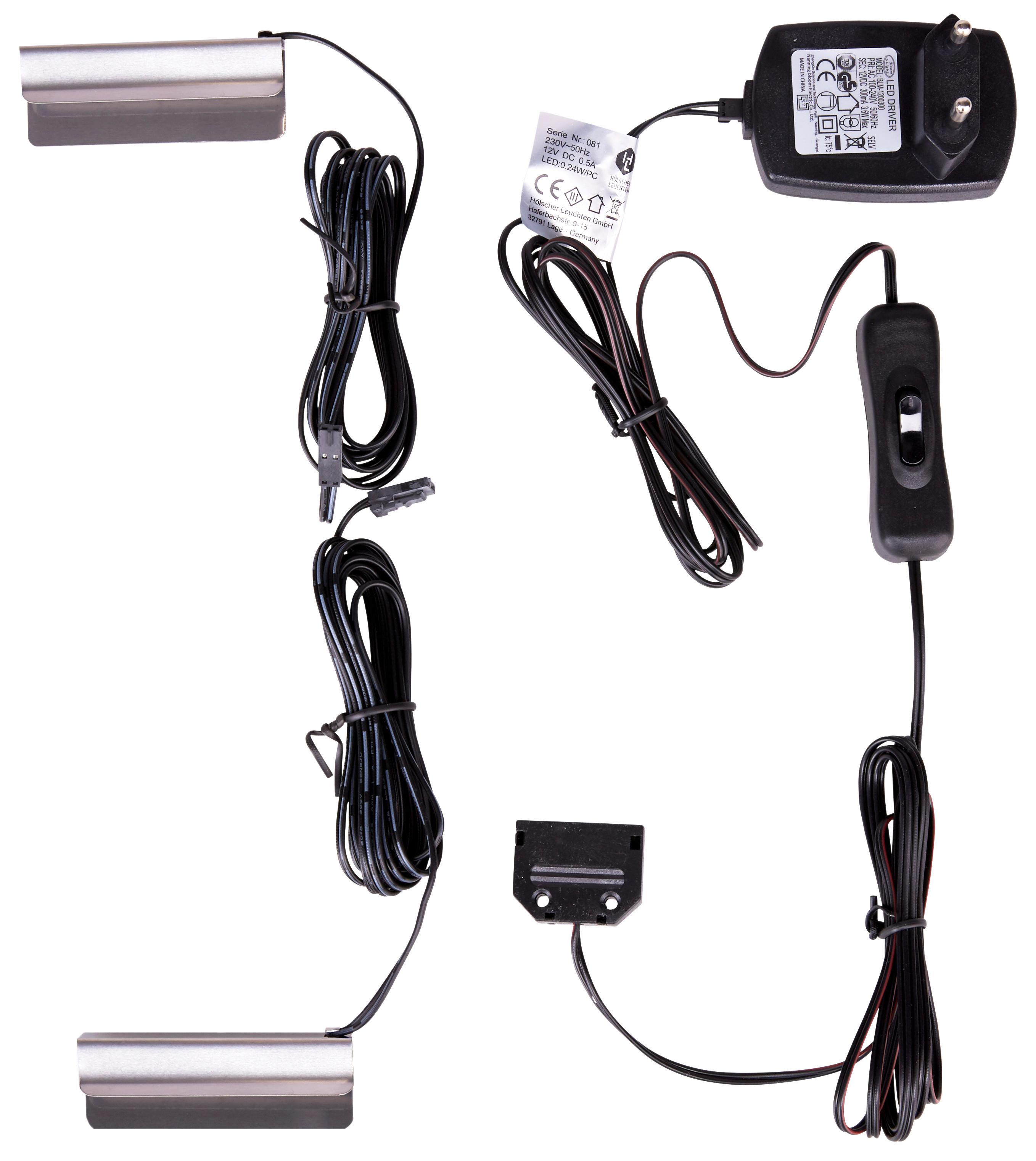 OSVĚTLENÍ SKLENĚNÝCH POLIC LED-UNIVERSAL - antracitová, Moderní, kov (6/2/1cm)