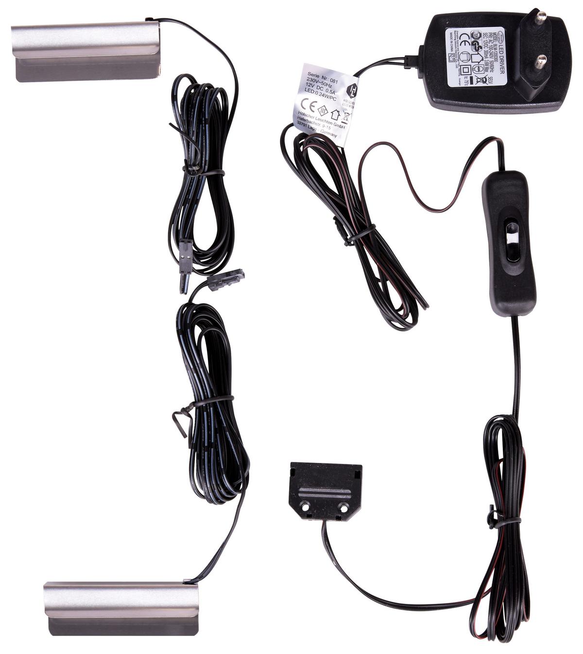 SADA OSVETLENIA SKL. POLICE LED-UNIVERSAL - antracitová, Modern, kov (6/2/1cm)