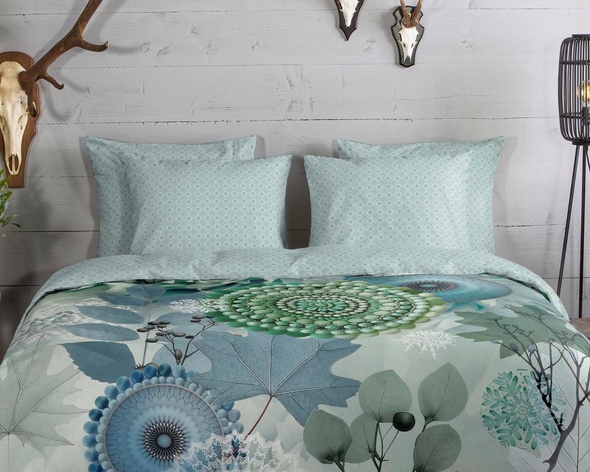 BETTWÄSCHE ISELIN - Salbeigrün/Hellgrün, Basics, Textil (140/200cm)