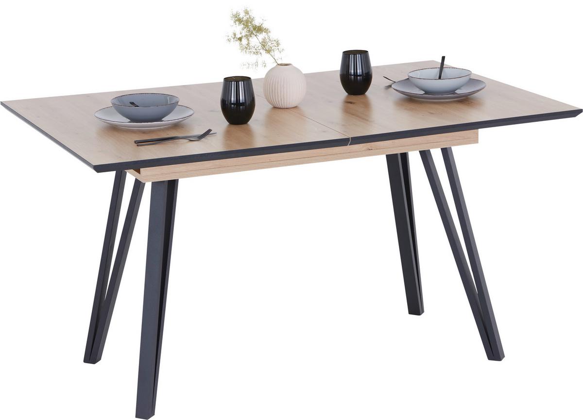 Ausziehtisch Vicky 140 Az Giga-S - Schwarz, KONVENTIONELL, Holzwerkstoff/Metall (140/75/90cm)