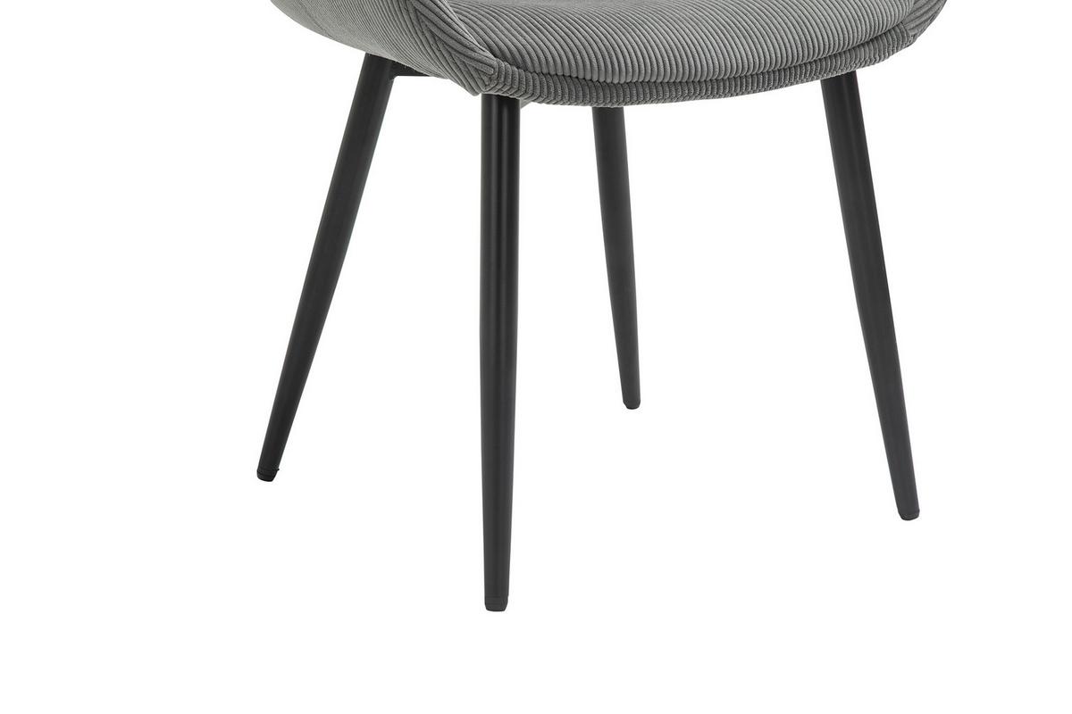 Armlehnstuhl-set Grau B: 54 Cm - Schwarz/Grau, MODERN, Textil/Metall (64/86/59cm) - Livetastic