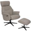 Relaxsesselset Mellow Taupe B: 77 cm - Taupe/Schwarz, Design, Holz/Textil (77/108/81cm) - Livetastic