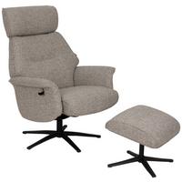 Relaxsesselset Mellow Taupe B: 77 cm - Taupe/Schwarz, Design, Holz/Textil (77/108/81cm) - Livetastic