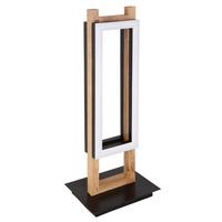 LED-Tischlampe 67266t Schwarz mit Schalter - Dunkelbraun/Opal, Design, Holzwerkstoff/Kunststoff (20/15/50cm) - Globo