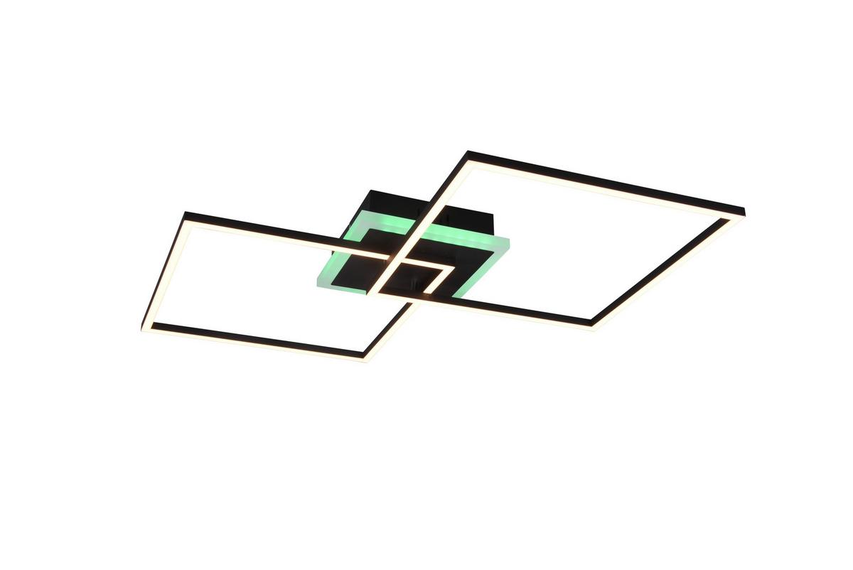 Led-deckenleuchte Arribo L: 61 Cm Mit Farbwechsler - Schwarz, Basics, Metall (61/61/8cm)