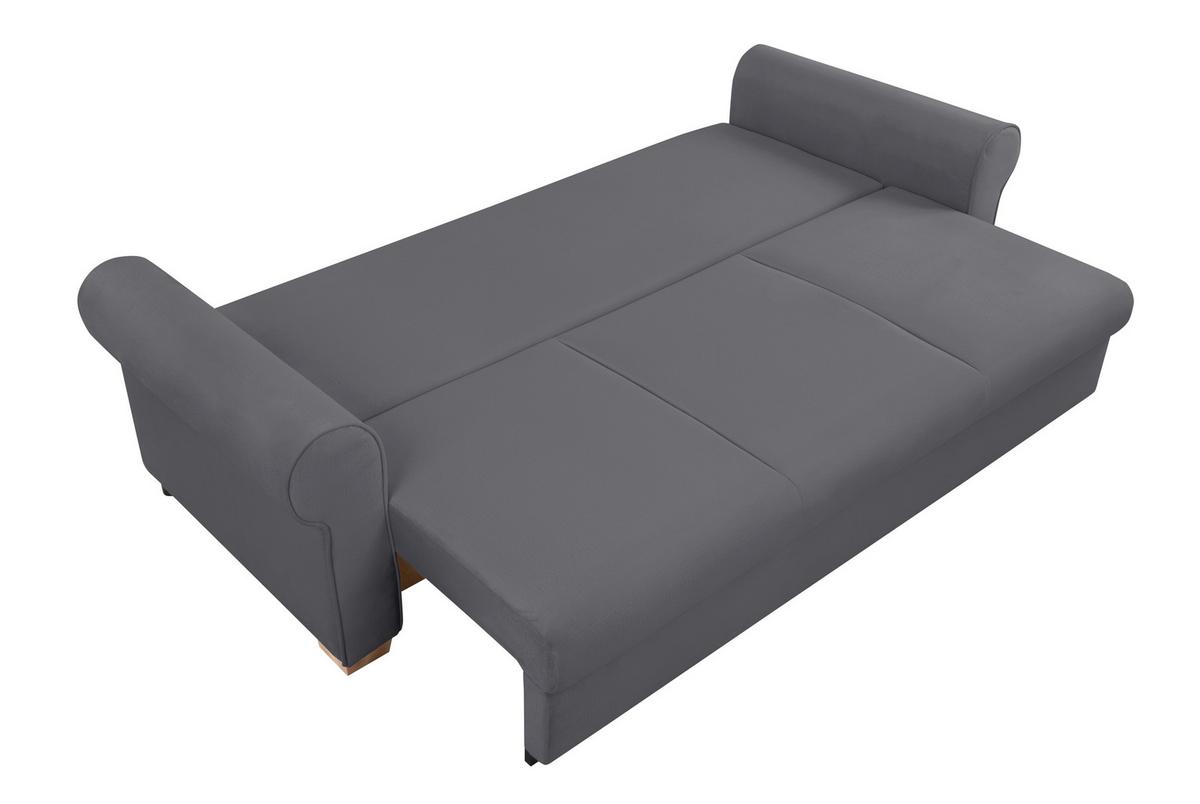 Schlafsofa Arles, Dunkelgrau 23 B: 240 Cm - Dunkelgrau/Buchefarben, Design, Textil (240/94/98cm) - MID.YOU