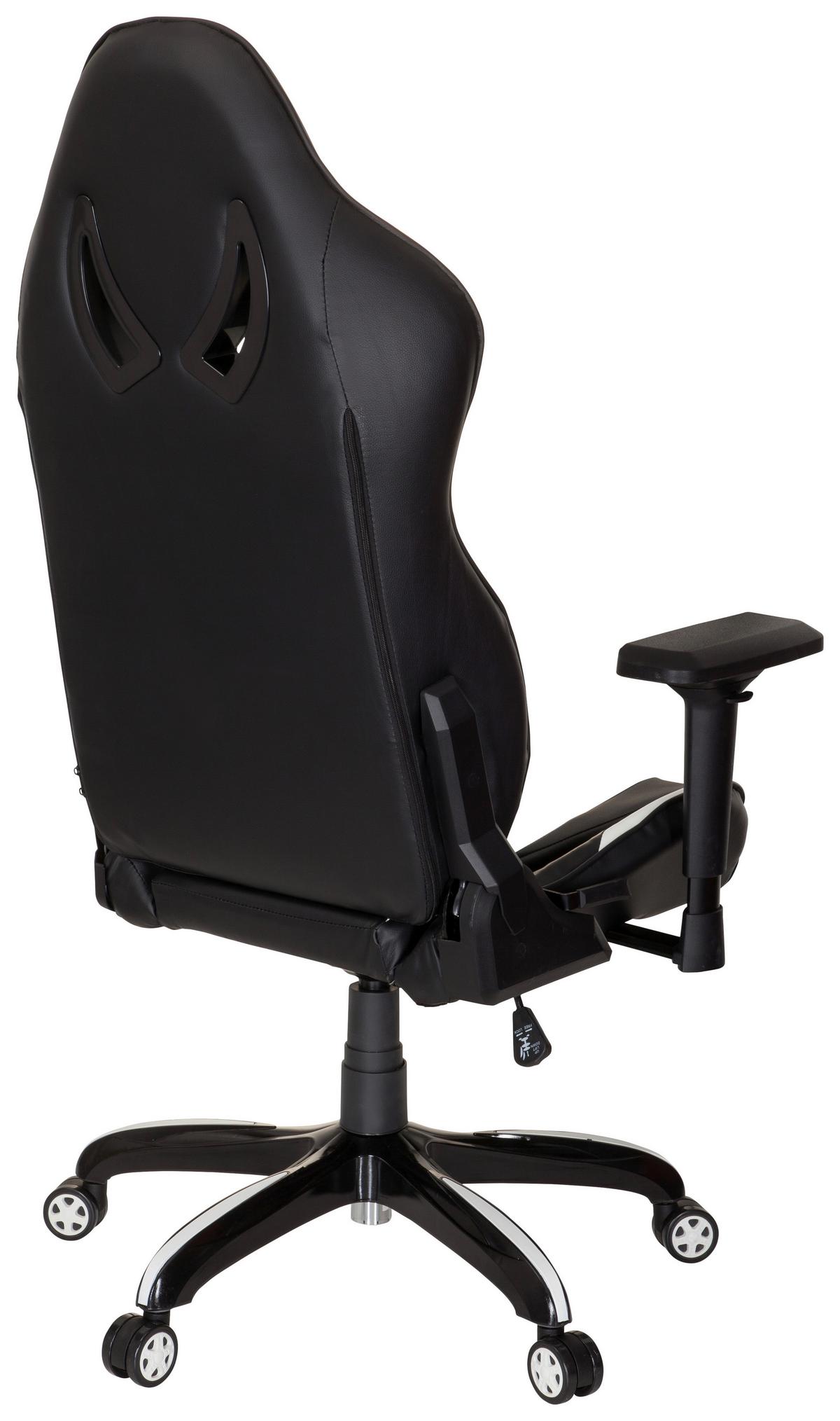 Gamingstuhl Promoter I Schwarz/Weiß - Schwarz/Weiß, MODERN, Kunststoff/Textil (74/133/67cm) - MID.YOU