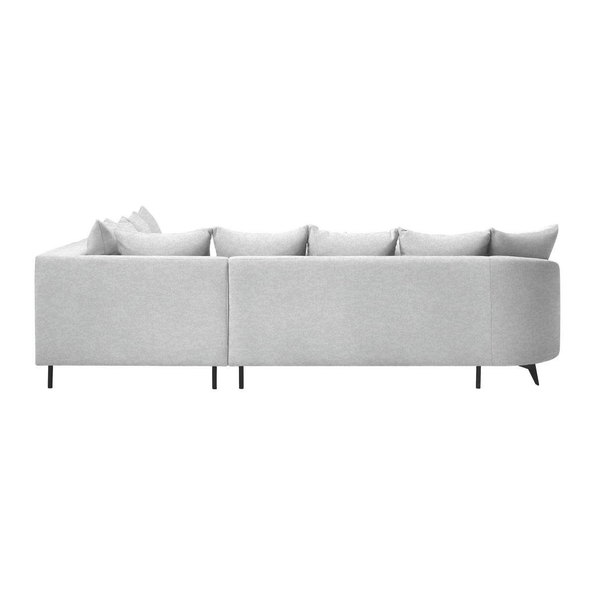Rohová sedačka AXEL, pravá, stříbrná žinylka - barvy stříbra/černá, Moderní, kov/textil (291/250cm) - Mömax