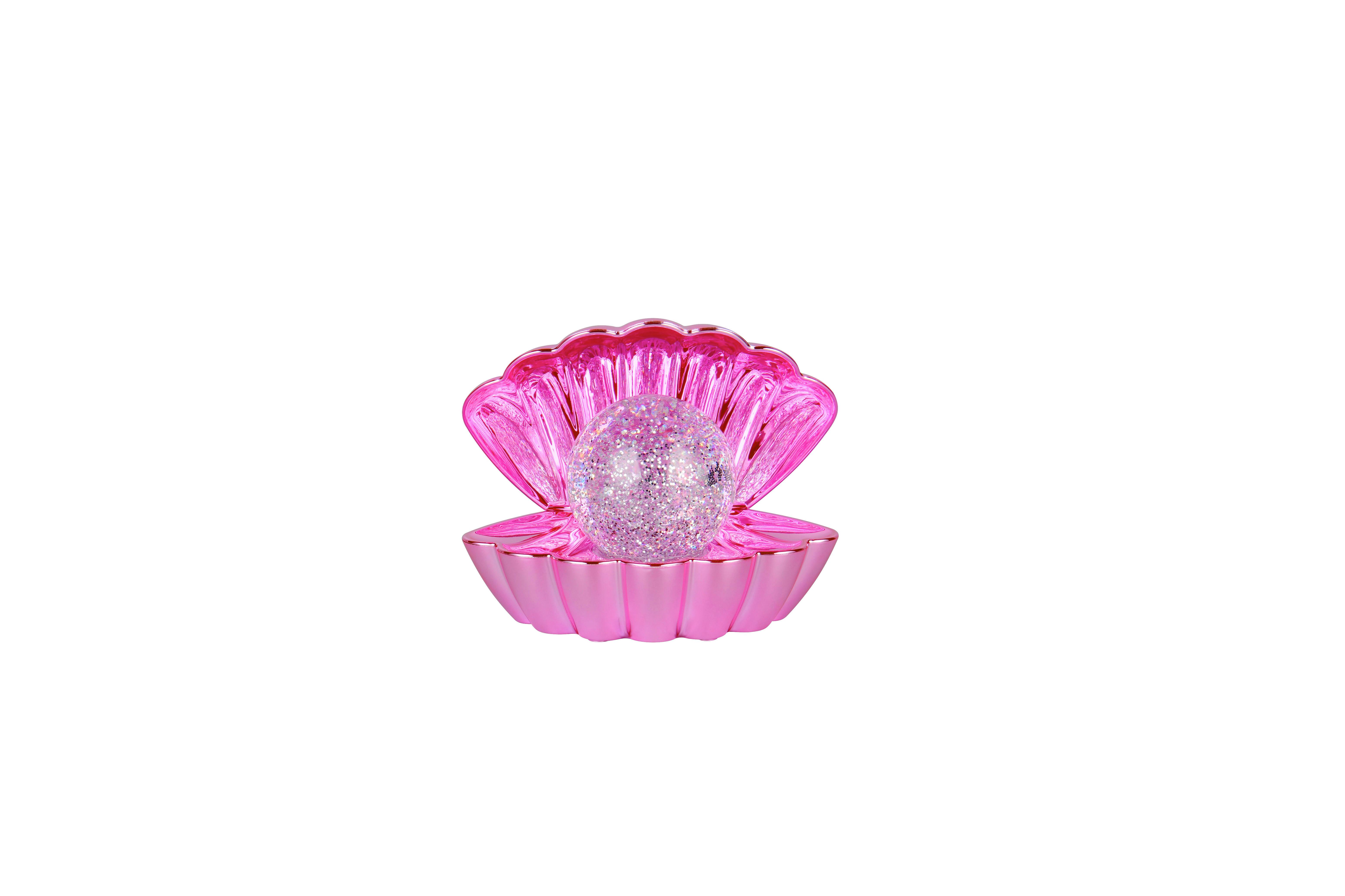 LED-TISCHLEUCHTE Glitzerkugel, pink, 0,80W - Pink/Transparent, Trend, Kunststoff (17.5/12,5/14,5cm)
