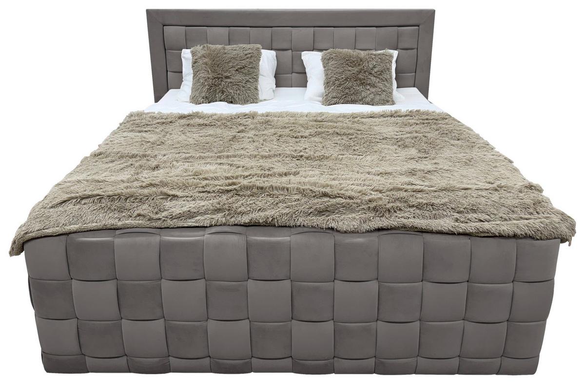 Boxspringbett Grenada Graphitfarben Lf: 160x200 cm - Graphitfarben, MODERN, Textil (160/200cm) - Livetastic