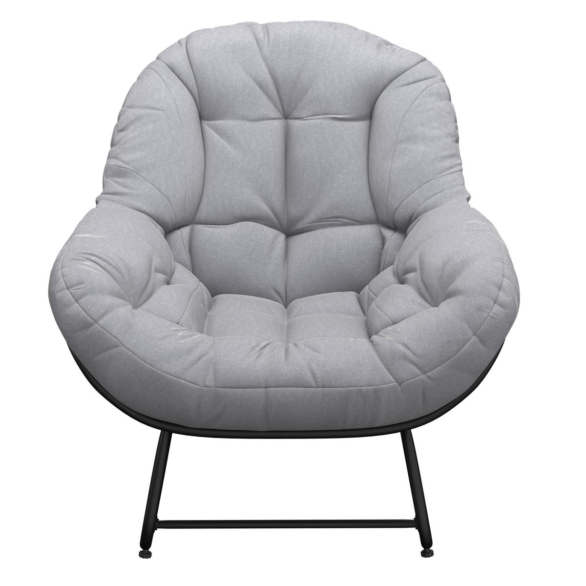 Záhradná sada na balkón ISABEL - čierna/svetlosivá, Modern, kov/textil (92/111/87cm) - Bessagi Garden