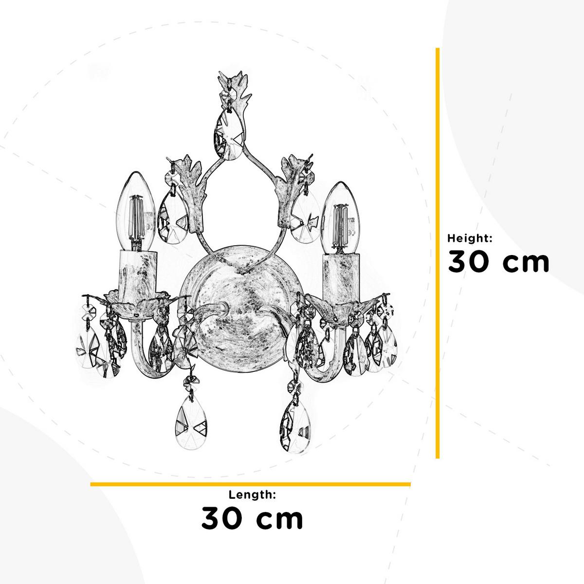 Wandleuchte 4670/Ap2a - KONVENTIONELL, Glas/Metall (30/20cm)
