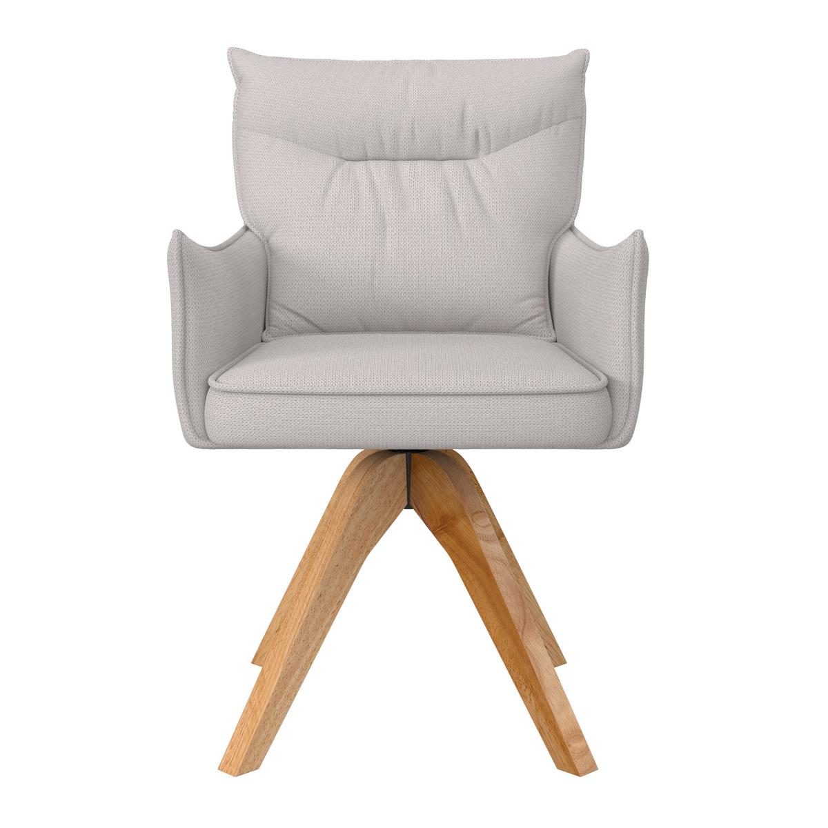 STOLIČKA S PODRÚČKAMI LORELEI - prírodná farba/svetlosivá, Modern, drevo/textil (58/87/63cm) - Bessagi Home