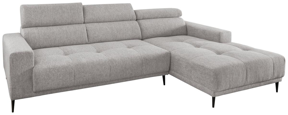 Ecksofa Intera, Grau S: 276x188 Cm - Schwarz/Grau, KONVENTIONELL, Textil (276/188cm) - Livetastic