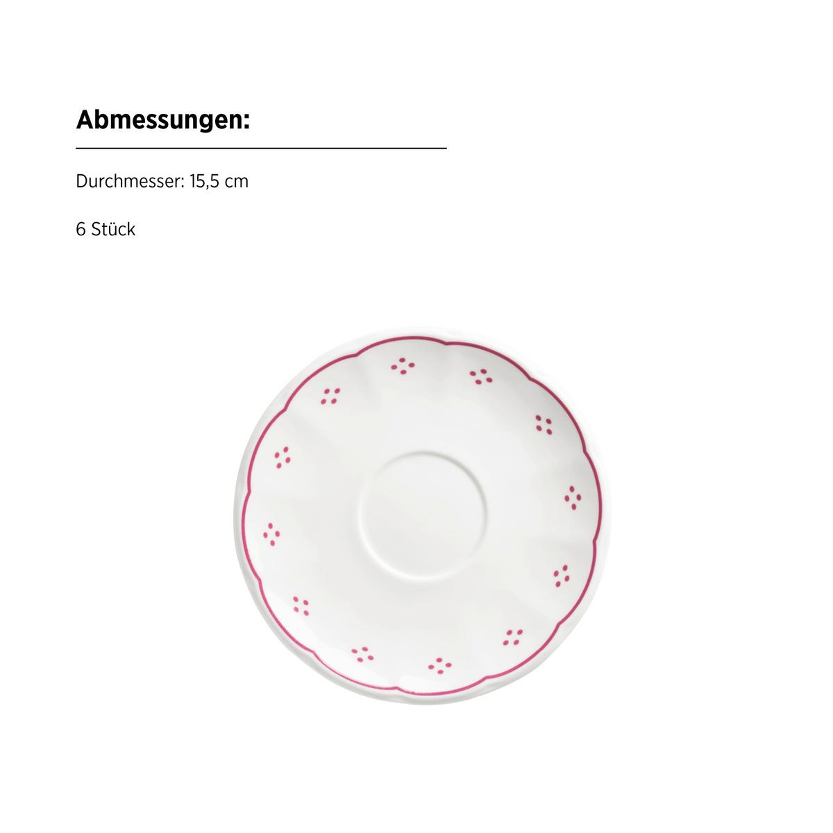 Kaffeeservice Lova Keramik, Rot/Weiß, 18-teilig - Rot/Weiß, Basics, Keramik - Mäser