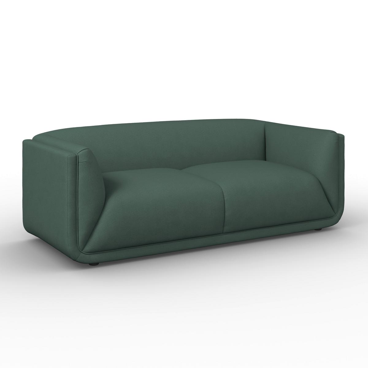 Pohovka HEVI, zelený samet, max. 360 kg - černá/zelená, Moderní, dřevo/textil (197/73/86cm) - Bessagi Home