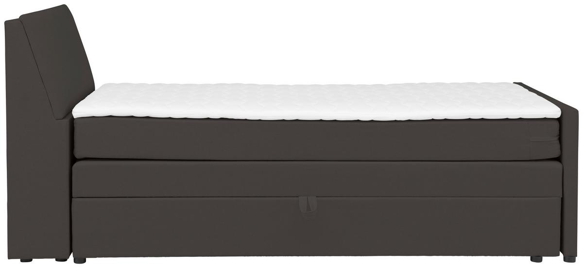 Boxspringbett Mit Bettkasten Nida 120x200 Cm Graphitfarben - Graphitfarben/Schwarz, MODERN, Holz/Textil (120/200cm) - MID.YOU