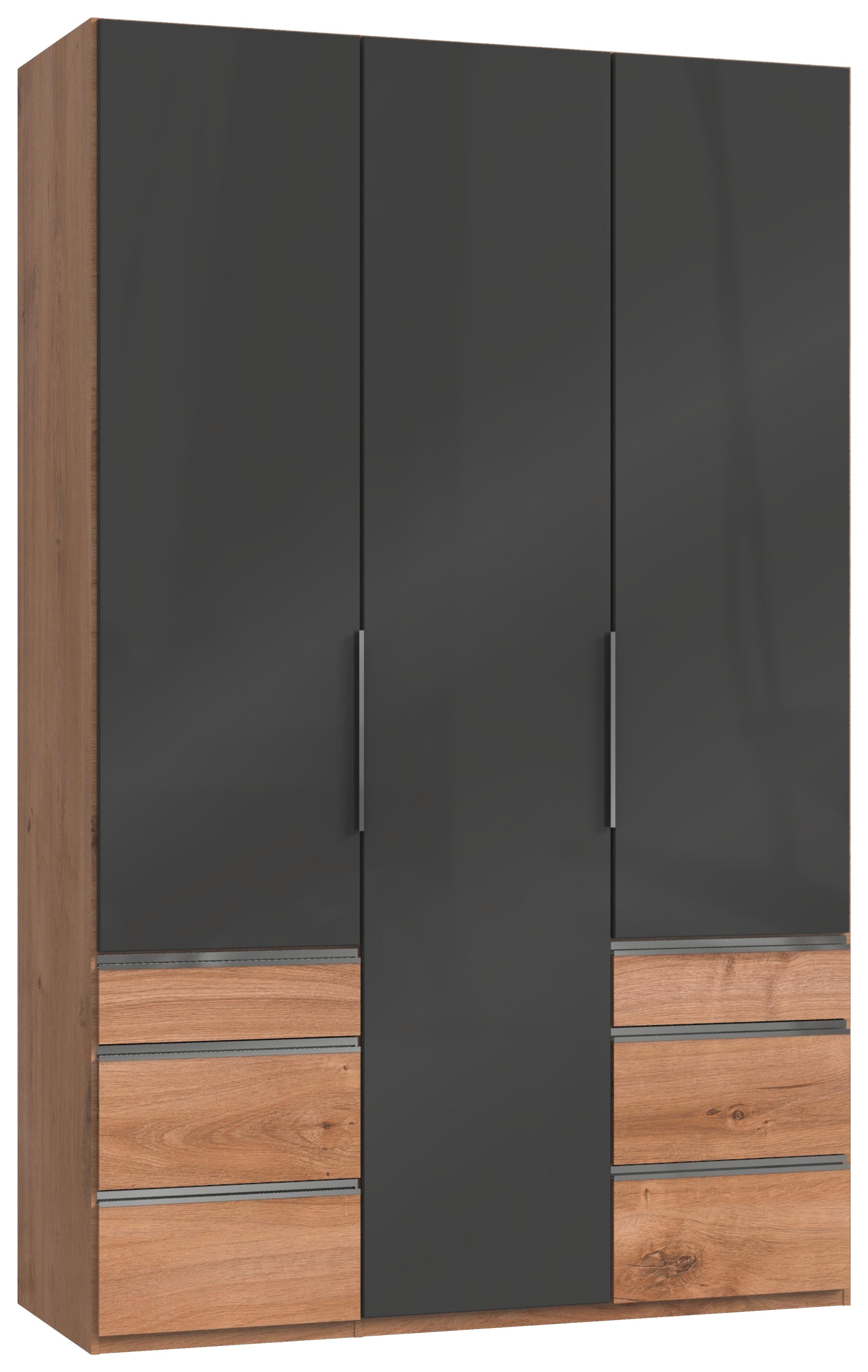 Drehtürenschrank 150cm Level, Grau/Eiche Dekor