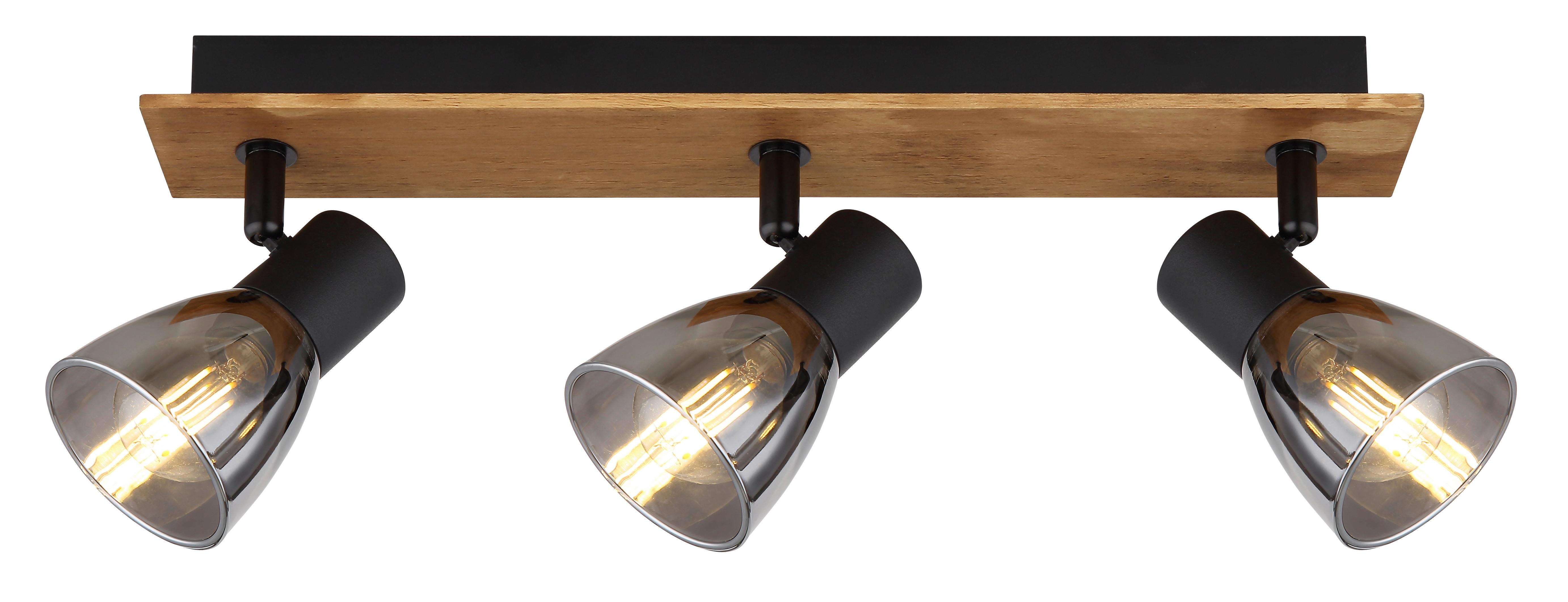 Strahler 54307-3w - Dunkelbraun/Schwarz, Design, Glas/Holz (40/7/15,5cm) - Globo