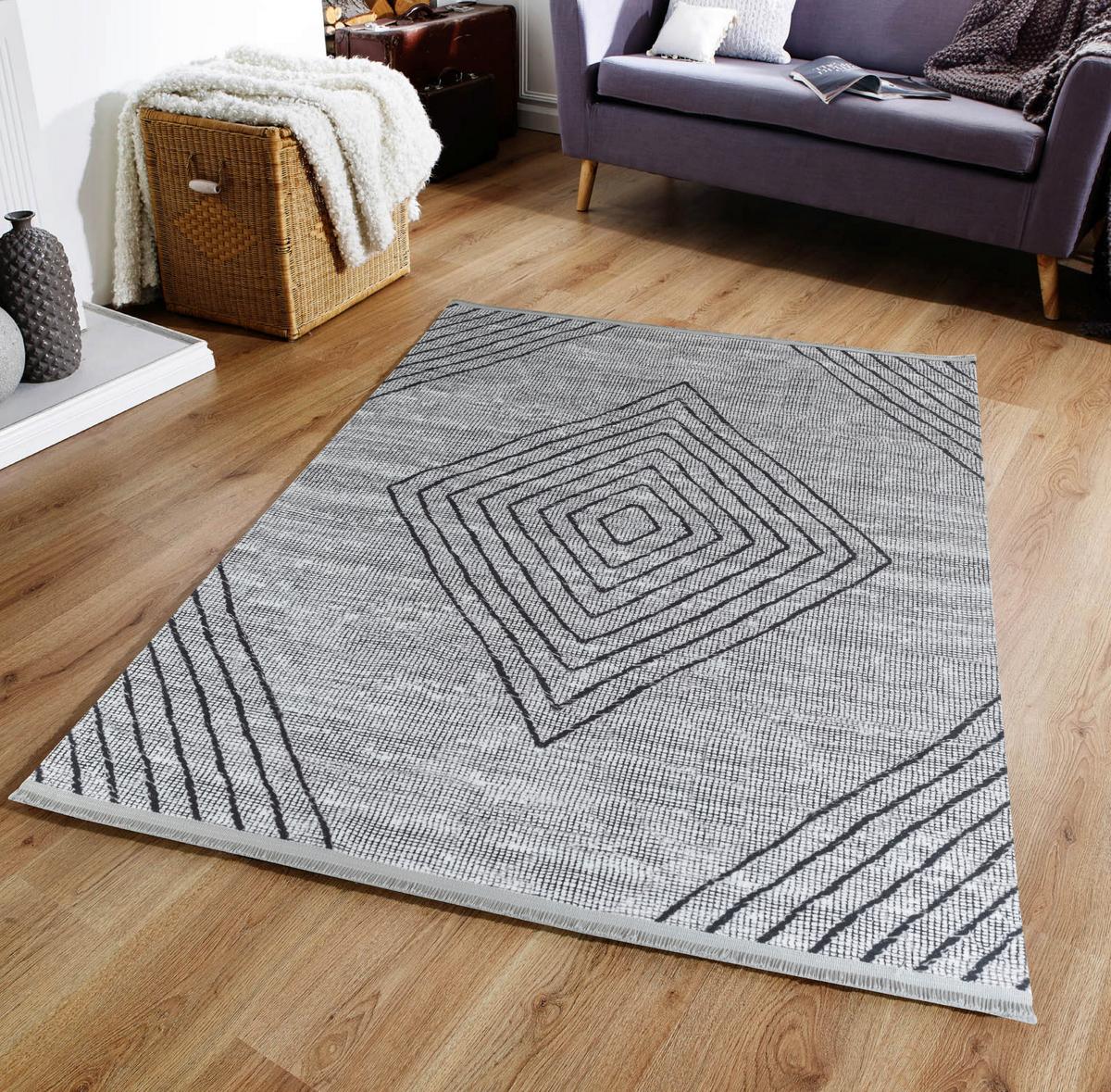 Webteppich Grau Fabius 160x230 Cm - Grau, Natur, Textil (160/230cm)